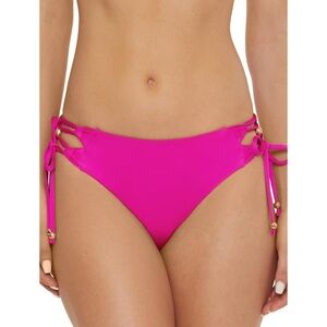 Trina Turk Women's Standard Monaco Side Tie Beaded Hipster Bikini Bottom fuschia